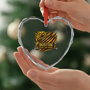 Boston Ice Hockey Heart Crystal Glass Ornament Retro Fear The Bear Funny Sarcastic Saying TS10 Print Your Wear