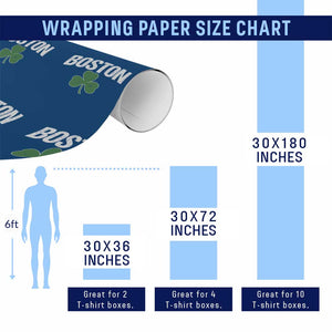 Boston Wrapping Paper Roll St Patricks Day Irish Green Shamrock Massachusetts TS10 Print Your Wear