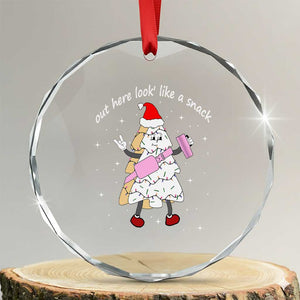 Boujee Christmas Tree Cake Crystal Glass Ornament Out Here Lookin' Like A Snack TS02 Transparent Glass 3'' Circle Print Your Wear