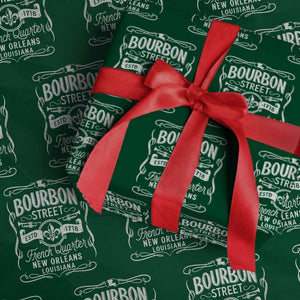 Bourbon Street French Quarter New Orleans Vintage Scrollwork Wrapping Paper Roll TS11 Green Print Your Wear