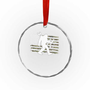 Bow Hunting Archer Bigfoot Crystal Glass Ornament Sasquatch Camo US Flag Hunter Dad TS10 Print Your Wear