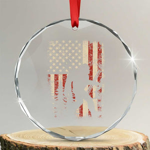 Bow Hunting Bigfoot America Flag Crystal Glass Ornament Patriotic Sasquatch With Archer Hunter Dad TS10 Transparent Glass 3'' Circle Print Your Wear