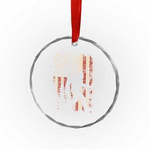 Bow Hunting Bigfoot America Flag Crystal Glass Ornament Patriotic Sasquatch With Archer Hunter Dad TS10 Print Your Wear