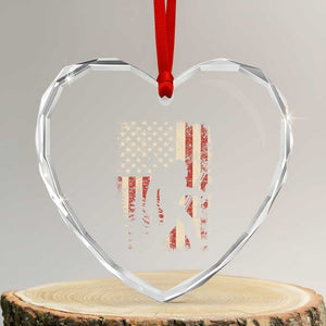 Bow Hunting Bigfoot America Flag Heart Crystal Glass Ornament Patriotic Sasquatch With Archer Hunter Dad TS10 Transparent Glass 3'' Heart Print Your Wear