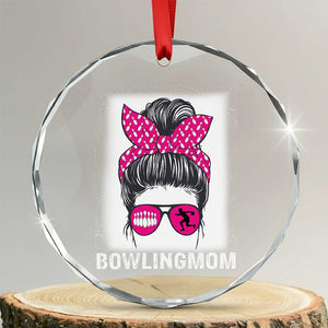 Bowling Mom Life Crystal Glass Ornament Funny Bowler Gift TS12 Transparent Glass 3'' Circle Print Your Wear