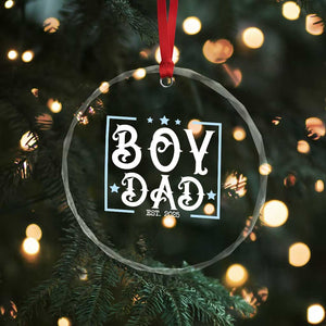 Boy Dad Est 2025 Crystal Glass Ornament Expect Baby Boy Son Fathers Day 2025 TS10 Print Your Wear