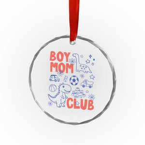Boy Mom Club Crystal Glass Ornament Mom Of Boys Dinosaur Kids Toy Doodles TS11 Print Your Wear
