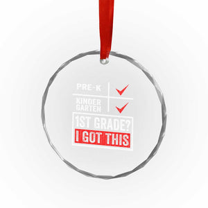 Boys and Girls First Day of First Grade Crystal Glass Ornament Back to School
