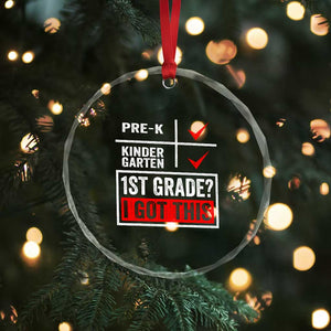 Boys and Girls First Day of First Grade Crystal Glass Ornament Back to School