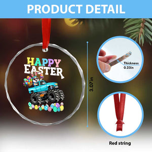 Boys Happy Easter Bunny Monster Truck Crystal Glass Ornament Eggs Cool Rabbit Car Lovers Toddler TS10 Print Your Wear