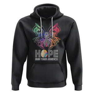 Brain Cancer Hoodie Hope Brain Tumor Awareness Support Brain Cancer Survivor TS02 Black Printyourwear