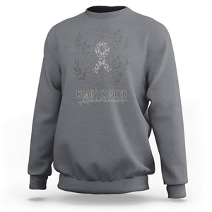 Brain Cancer Sweatshirt Brain Cancer Awareness Support Gray Ribbon Brain Men Womens TS02 Charcoal Printyourwear