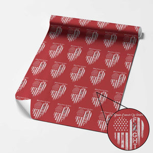 Brain Cancer Warrior Wrapping Paper Roll Fight Gray Ribbon American Flag Heart TS10 Red Print Your Wear
