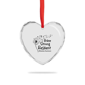 Brave Strong Resilient Heart Crystal Glass Ornament Melanoma Warrior Dandelion Gift TS12 Print Your Wear