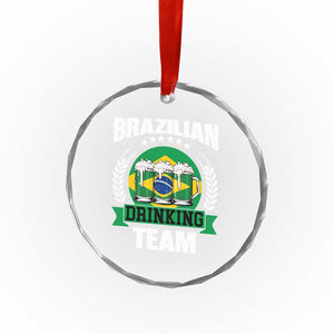 Brazil Drinking Team Crystal Glass Ornament Funny Brazilian Flag Beer Party Gift