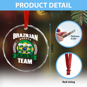 Brazil Drinking Team Crystal Glass Ornament Funny Brazilian Flag Beer Party Gift