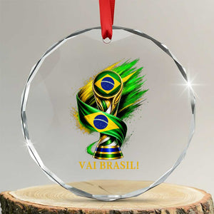Brazil Soccer Fan 2026 Gift Crystal Glass Ornament Vai Brasil TS12 Transparent Glass 3'' Circle Print Your Wear