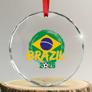Brazil Soccer Fan Brasil Flag Crystal Glass Ornament Brazilian Football Game Day Supporter