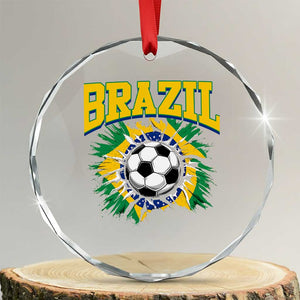 Brazil Soccer Fan Crystal Glass Ornament Brazilian Football Game Day Fan