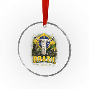 Brazilian Futbol 2026 Crystal Glass Ornament Christ The Redeemer Football Pride TS12 Print Your Wear