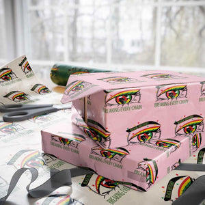 Breaking Every Chain Wrapping Paper Roll Black History Month Freedom Gift TS12 Light Pink Print Your Wear