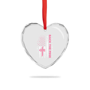 Breast Cancer Awareness Heart Crystal Glass Ornament Back The Pink Warrior American Flag TS11 Print Your Wear