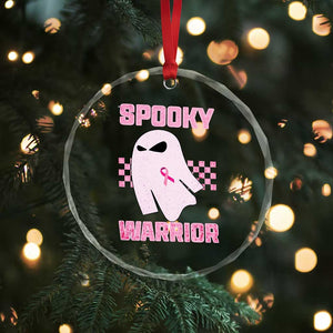 Breast Cancer Halloween Crystal Glass Ornament Ghost Wear Pink Ribbon Spooky Warrior TS10 Print Your Wear