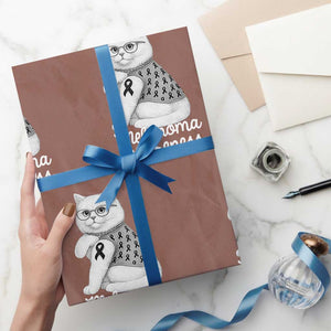British Shorthair Skin Cancer Awareness Wrapping Paper Roll Melanoma Fighter Cat Gift TS12 Mocha Print Your Wear