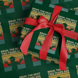 Bruh 67 New Years Eve Party Wrapping Paper Roll Six Seven Boys 67 Meme 6 7 Numbers TS10 Green Print Your Wear