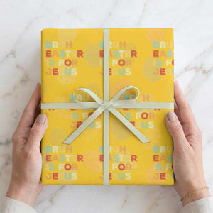 Bruh Easter Is For Jesus Wrapping Paper Roll Christian Religious TS10 Yellow Print Your Wear
