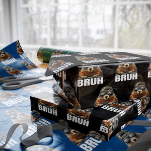 Bruh Groundhog Wrapping Paper Roll Funny Woodchuck Camo Hat Youth Teens Kids Slang TS10 Black Print Your Wear
