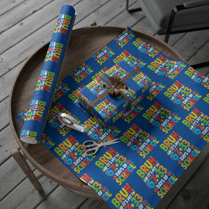 Bruh Its My 67 33 Days Of School Wrapping Paper Roll Funny Six Seven Meme Boys Kids 100th Day TS10 Blue Print Your Wear