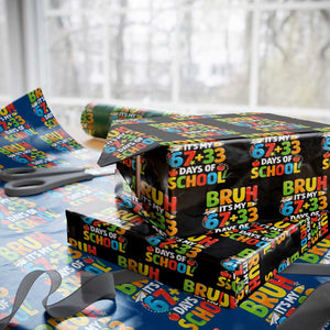 Bruh Its My 67 33 Days Of School Wrapping Paper Roll Funny Six Seven Meme Boys Kids 100th Day TS10 Black Print Your Wear