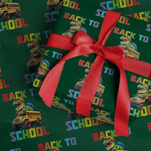 Bruh We Back Wrapping Paper Roll Funny Dinosaur Back To School Dinosaur