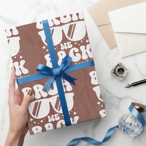 Bruh We Back Teacher Wrapping Paper Roll Funny Back To School Gen A Slang Sunglasses TS10 Mocha Print Your Wear