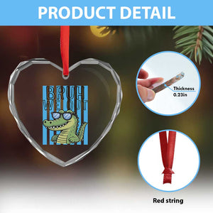 Bruh We Out Alligator Heart Crystal Glass Ornament Last Day of School Teacher TS14 Print Your Wear
