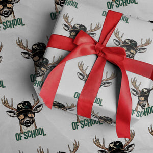 Bucked' 100 Days Of School Wrapping Paper Roll Deer Student Boy Girls 100th Day TS02 White Print Your Wear
