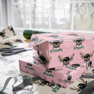 Bucked' 100 Days Of School Wrapping Paper Roll Deer Student Boy Girls 100th Day TS02 Light Pink Print Your Wear