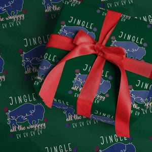 Buffalo Christmas Jingle All the Way Ey Wrapping Paper Roll Xmas Lights Funny Holiday Gift TS02 Green Print Your Wear