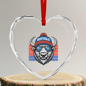 Buffalo Football Heart Crystal Glass Ornament Vintage 90s Bill Fan Game Day TS10 Transparent Glass 3'' Heart Print Your Wear