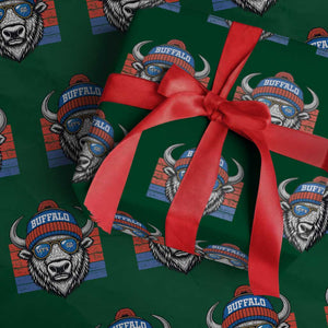 Buffalo Football Wrapping Paper Roll Vintage 90s Bill Fan Game Day TS10 Green Print Your Wear