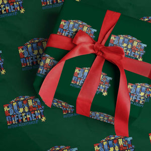 Built Different Autism Acceptance Puzzle Piece Graphic Wrapping Paper Roll Inspirational Neurodiversity Support TS02 Green Print Your Wear