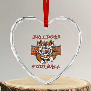 Bulldog Football Lover Heart Crystal Glass Ornament Midwest Game Day Lifestyle TS12 Transparent Glass 3'' Heart Print Your Wear