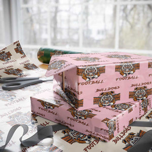 Bulldog Football Lover Wrapping Paper Roll Midwest Game Day Lifestyle TS12 Light Pink Print Your Wear