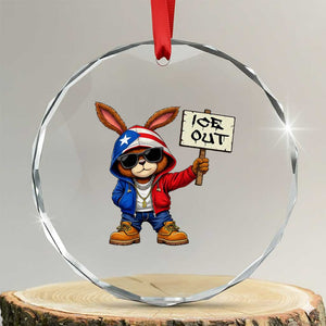 Bunny Ice Out Crystal Glass Ornament Protest Equality Puerto Rican Flag Hoodie TS10 Transparent Glass 3'' Circle Print Your Wear