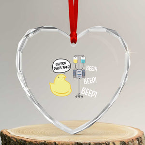 Bunny Nurse Heart Crystal Glass Ornament Funny Peep Nursing Easter Nurse Gift TS10 Transparent Glass 3'' Heart Print Your Wear