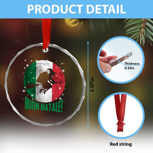 Buon Natale Italian Christmas Crystal Glass Ornament La Befana Italian Folklore Witch TS11 Print Your Wear