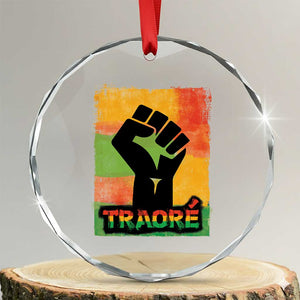 Burkina Faso Ibrahim Traoré Crystal Glass Ornament TS10 Transparent Glass 3'' Circle Print Your Wear