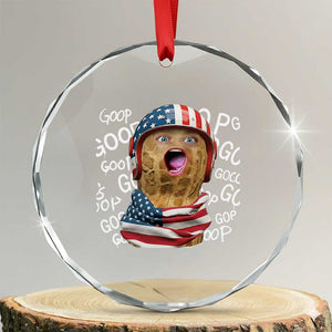 Burnt Peanut Goop Crystal Glass Ornament Patriotic American Flag TS14 Transparent Glass 3'' Circle Print Your Wear