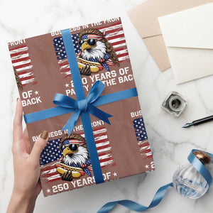Business In The Front Party In The Back 250th Anniversary USA Wrapping Paper Roll Patriotic Eagle Mullet